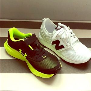 2 pairs of youth sneakers Under Armour and NB